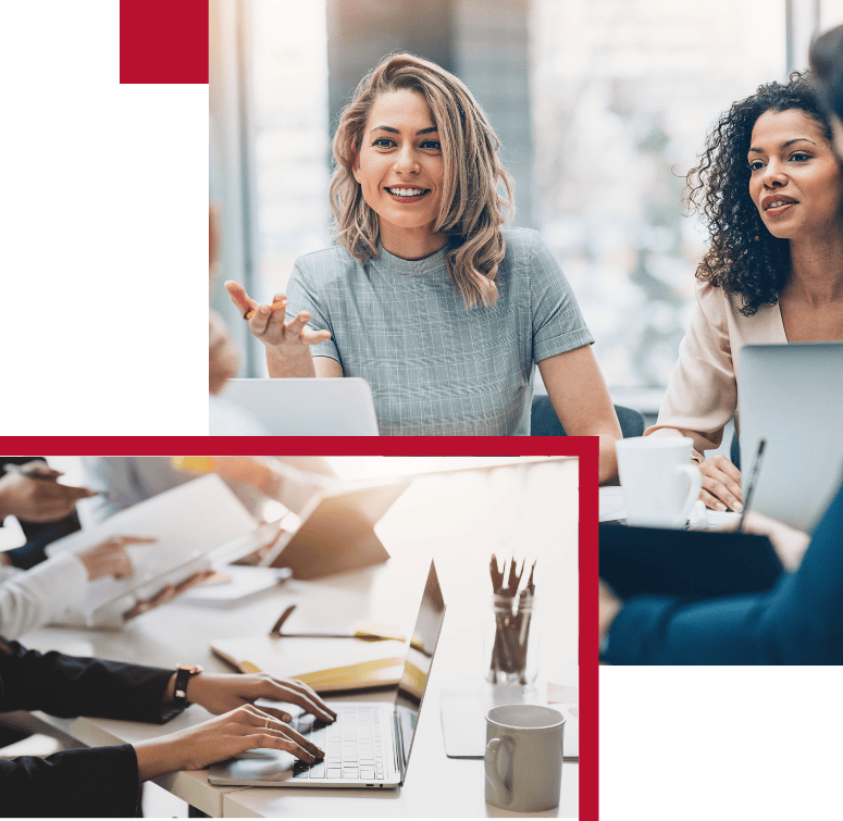 Management Liability Insurance by AMT Insurance Solutions, featuring a business leader and a conference room representing executive protection.